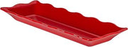 CAC Melamine Platter Rect. Scallop Edge Red 17-1/2"x6-3/4", Box of 12