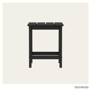 Long Island 18" Side Table by Polywood – 18", High Density Polyethylene, Black, Model ECT18BL