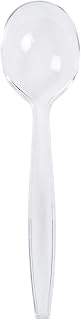 AmerCareRoyal Heavy Weight Unwrapped Disposable Polystyrene Plastic Soup Spoons for Restaurants and Catering, Clear, Pack of 1000