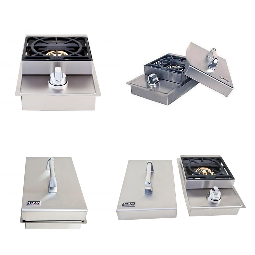 Lion Premium Grills | BBQ Gas Grill Bundle | 32 Inch Grill Package 1 (Propane Gas) by AMS FIREPLACE INC. – Stainless Steel, Silver, Black, Model L75000