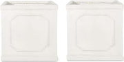 Christopher Knight Home Outdoor Lightweight Concrete Large Planters (Set of 2), Antique White