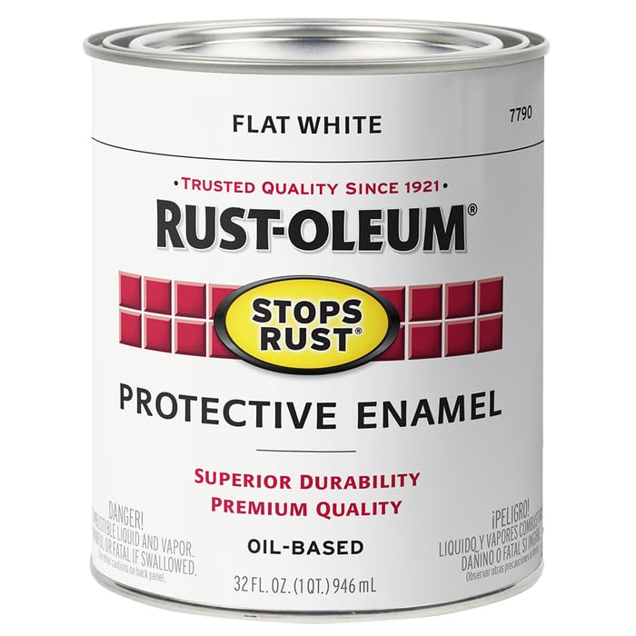 Rust-Oleum Flat White / 32 Fl Oz (Pack of 2) / Brush on Paint Interior & Exterior House Paint