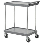 Utility Cart with 2-Shelves Charcoal Grey Plastic - 29 1/4 L x 17" W x 35 1/4 H by HUBERT – Plastic, Gray, Model HUB16UC2-18