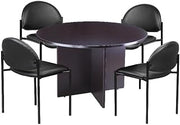 Boss Office Products 42" W Conference Table with 4 Stacking Chairs in Mocha
