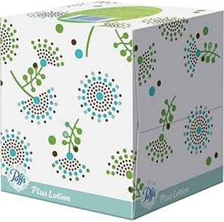 Puffs Plus Lotion Facial Tissues; 224 Count; Pack Of 4 Cube Boxes (56 Tissues Per Box) Packaging May Vary (12 Boxes)