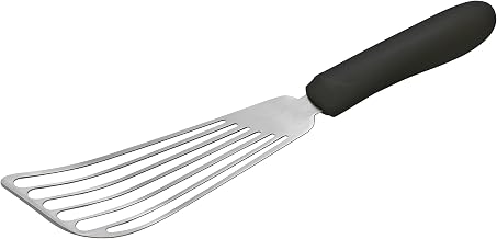 Winco 6 3/4" x 3 1/4" Black Fish Plastic Spatula