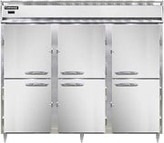 DL3WE-SS-HD Designer Line Extra-Wide Three Section Reach In Heated Cabinet, Full Stainless & Half-Height Doors