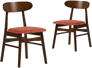 Wooden Dining Chairs with Cushioned Seat Set of by Starlight Canyon Home – Wood, Orange, Pack of 2