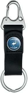 I Am Not Emused Emu Amused Funny Keychain with Leather Fabric Belt Clip-On