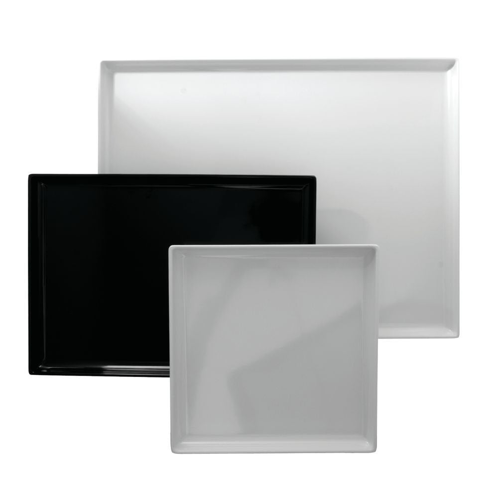 White Plastic Display Merchandising Tray Melamine Rectangular - 26" L x 20" W x 1 1/2" H by HUBERT – Melamine, White, Model H0070-WHITE