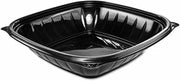 Dart B32SB 32 oz Black PP Square Bowl (Case of 252)
