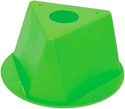 Global Industrial Plain Inventory Control Cone, Three-Sided Shape, Lime | Polypropylene, 10"L x 10"W x 5"H, Inventory Management, High Visibility, Lot of 5