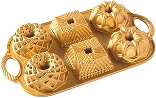 Nordic Ware Geo Bundtlette, 3.5 Cups , Gold