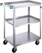 Lakeside 444 Heavy Duty Utility Cart, Stainless Steel, 3 Shelves, 500 lb. Capacity (Fully Assembled)