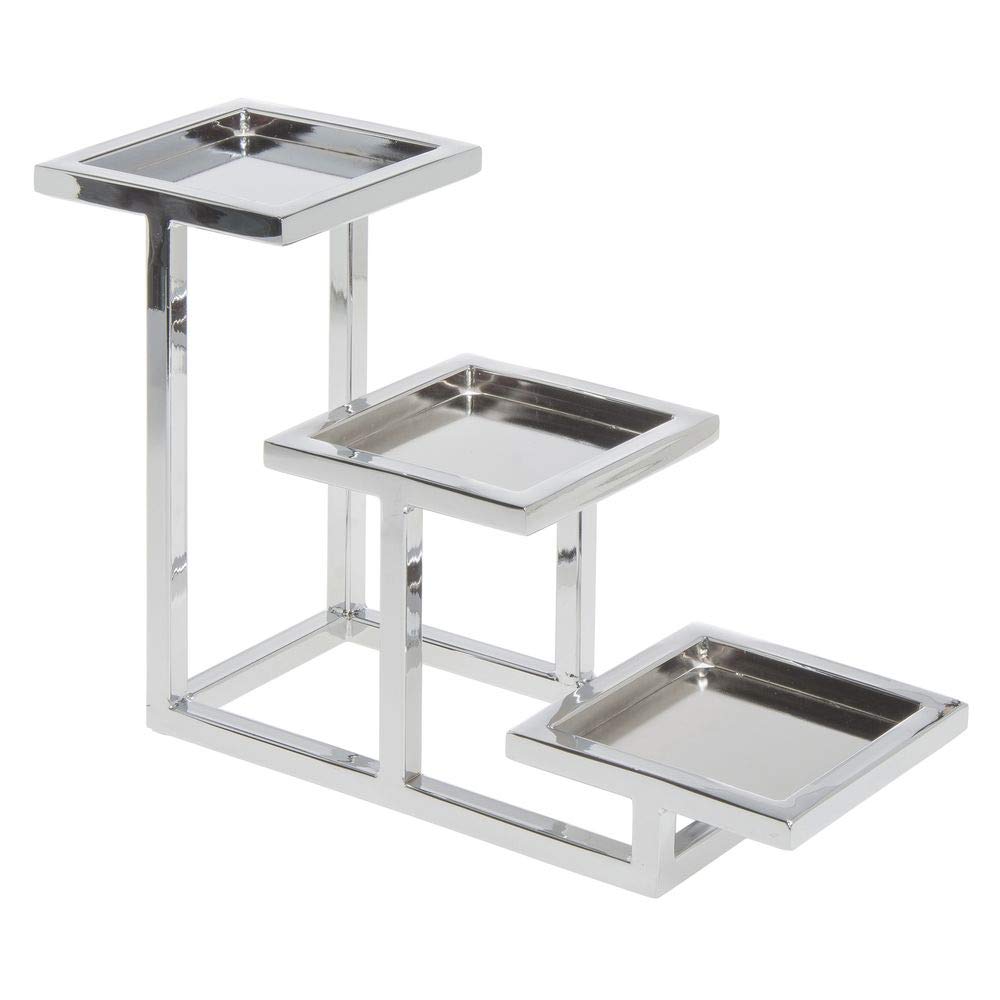 3-Tier Serving Fixture by HUBERT – Metal, Grey, Model 82488