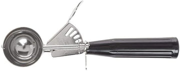 HUBERT 1 1/4 oz Portion Control Disher with Black Polypropylene Handle - #30