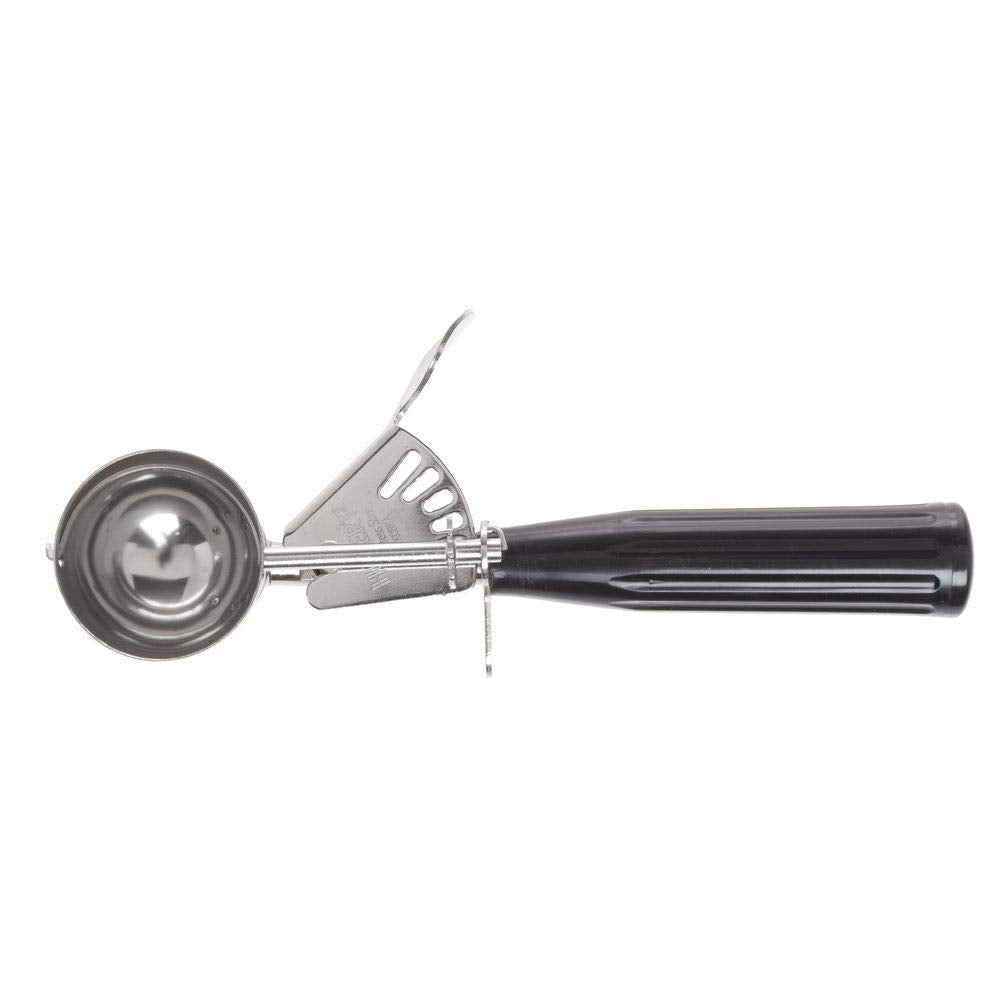 1 1/4 oz Portion Control Disher with Black Polypropylene Handle - # by HUBERT – 1.25 ounces, Plastic, Black, Model 67555