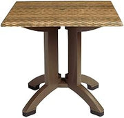 Grosfillex Atlanta 32" Square Table in Wicker Decor