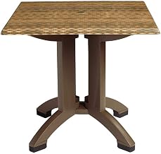 Grosfillex Atlanta 32" Square Table in Wicker Decor