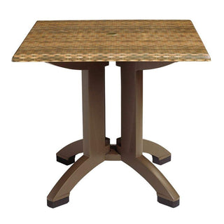 Grosfillex Atlanta 32" Square Table in Wicker Decor by GROSFILLEX INC – Resin