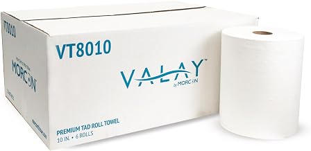 Valay by Morcon VT8010 Valay Premium TAD Hardwound Roll Towels, 1-Ply, 10in. x 700 ft., White, 6 Count