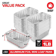 Stock Your Home Pans / 50 Pack / Silver Loaf Pans