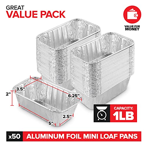 Stock Your Home Pans / 50 Pack / Silver Loaf Pans