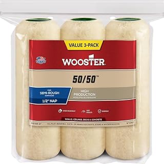 10 Pack of 9″ x 1/2″ Nap Wooster RR745 50/50 Lambswool & Polyester Roller Cover, 3-Pack