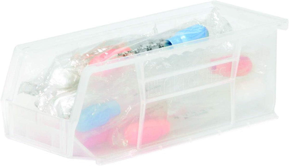 Akro-Mils Clear / 11-Inch x 4-Inch x 4-Inch / Storage Bins Only Open Storage Bins