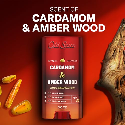 Old Spice Cardamom + Amber Wood / 3 Ounce (Pack of 1) / 1 Deodorant