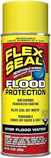 Flex Seal Spray Flood Protection, 10 oz, 1-Pack, Waterproof Rubberized Coating, Removable, Use on Door Tracks, Seams, Sills, Small Openings, Corners, and Irregular Shapes and More