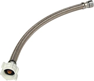BrassCraft B1-16DL F 3/8-Inch Comp by 7/8-Inch Ballcock by 16-Inch Toilet Connector, White