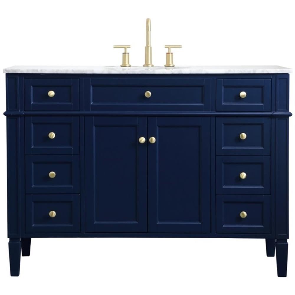 Elegant Decor 48" - Single / Blue,gold / Modern Bathroom Vanities