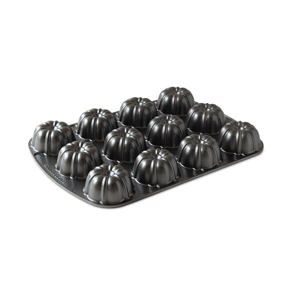 Brownie Bundt Pan by Nordic Ware – 3.75 Cup Capacity, 0.9 liters, Non Stick, Black, Model 52824