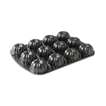 Brownie Bundt Pan by Nordic Ware – 3.75 Cup Capacity, 0.9 liters, Non Stick, Black, Model 52824