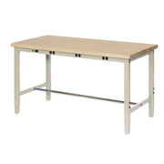 48" W x 30" D Adjustable Height Workbench by Global Industrial – 30"L x 48"W x 4.5"H, Steel, Tan, Model 607004BTNA