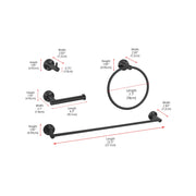 Freya 4-Pc Stainless Steel Hardware Set in Black by Elegant Kitchen and Bath – Stainless Steel, Black, Model HWB-11S4MBK