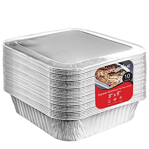 Stock Your Home 10 Pack / Silver / Pans W/Lids. Disposable Cookware