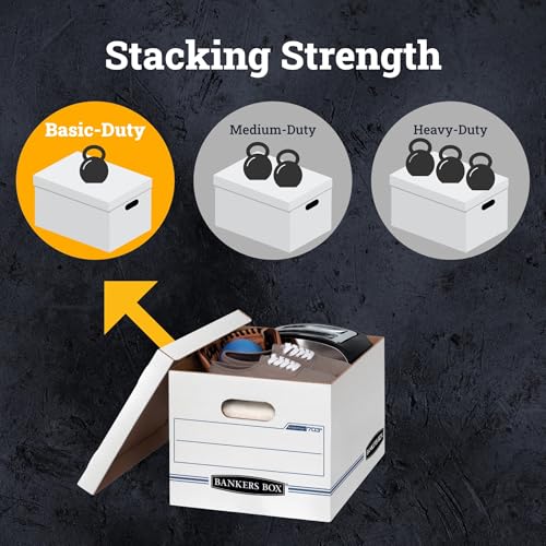 Bankers Box 10 / True / White/Blue Storage File Boxes