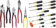 KLEIN TOOLS Diagonal-Cutting, Needle-Nose, Side-Cutting High Leverage Linesman Pliers, Cutter, Crimper & Tool Set, Screwdriver, Nut Driver Tool Kit with Assorted Tips, Nut Drivers, Magnetizer/De-Magnetizer