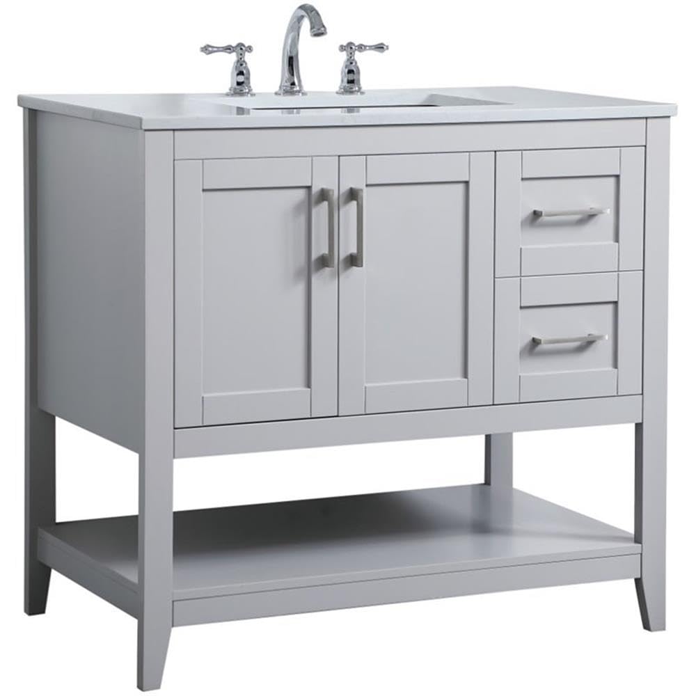 Elegant Decor 36"Lx22"Wx34"H / Grey / Traditional Bathroom Vanities