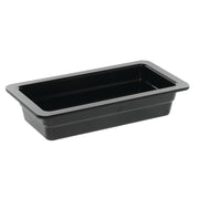 Serving Bowl Display Bowl 1/3 Size Black Melamine - 12 1/2 L x 6 3/4 W x 2" H by HUBERT – Melamine, Black, Model H0027-BLACK