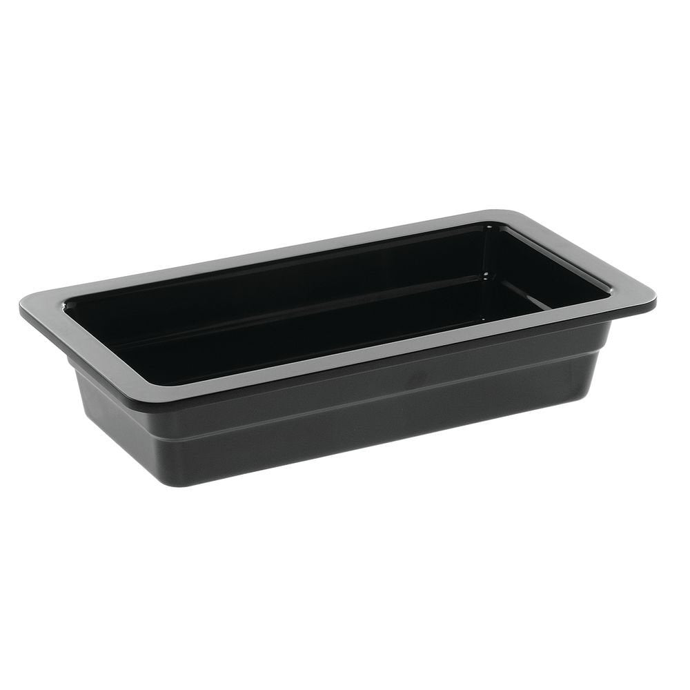 Serving Bowl Display Bowl 1/3 Size Black Melamine - 12 1/2 L x 6 3/4 W x 2" H by HUBERT – Melamine, Black, Model H0027-BLACK