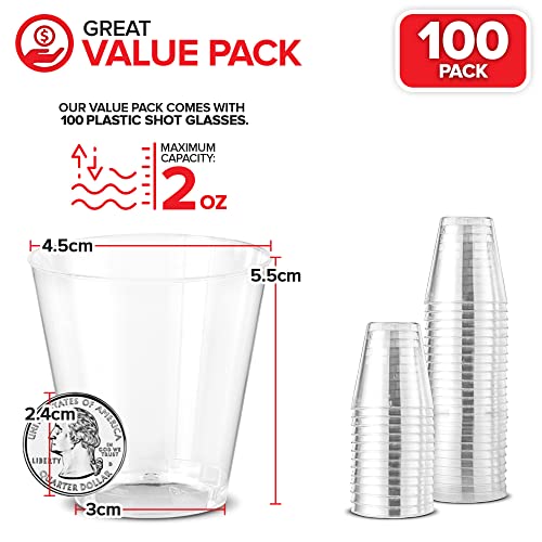 Stock Your Home 100 Pack / 2.0 ounces / Clear Shot Glasses