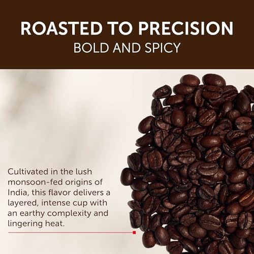 illy India Single Origin Dark Roast / 8.8 Ounce (Pack of 6) / Whole Bean Coffee