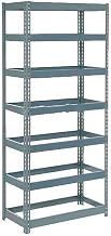 Global Industrial Extra Heavy Duty Shelving 36" W x 18" D x 96" H with 7 Shelves, No Deck, Gray