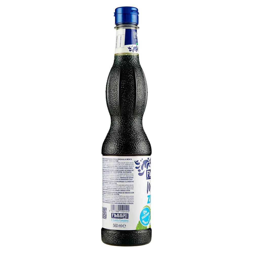 "Menta Zero" Mint Syrup 0% Sugar 18.9 fl.oz /560ml - Pack of by Fabbri – 18.9 fl.oz /560ml, Pack of 3, Model RinTalen