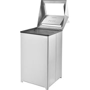 Indoor Square Trash Can with Swing Top Lid by Global Industrial – Stainless Steel, Model EK98045L-SS