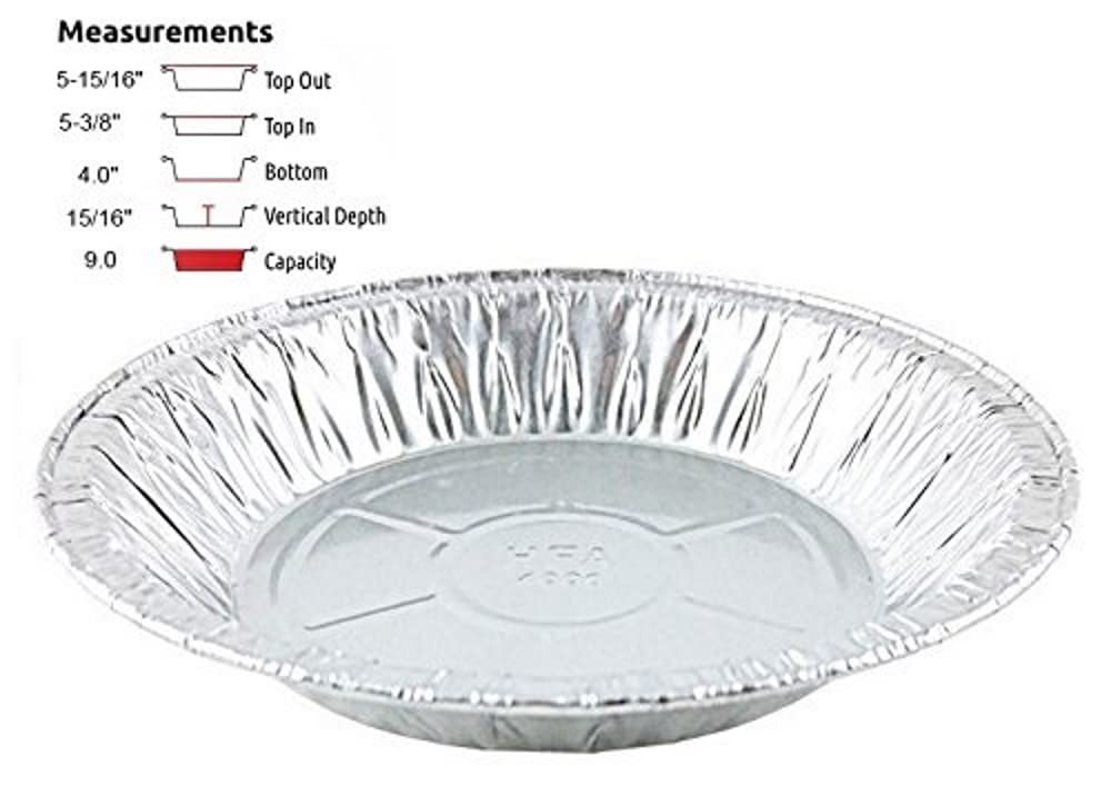 6" Aluminum Foil Pie Pan Plate Tin w/Clear Plastic Clamshell (Pack of 10) by Handi-Foil – Aluminum, Model 4006-30-BL6-10