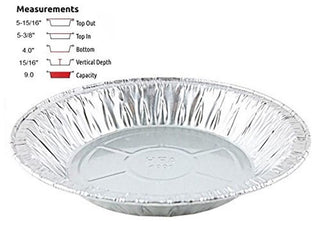 6" Aluminum Foil Pie Pan Plate Tin w/Clear Plastic Clamshell (Pack of 10) by Handi-Foil – Aluminum, Model 4006-30-BL6-10